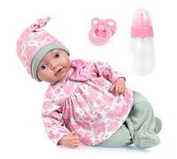 Bayer Design Bambola Reborn reale 38 cm, come vere, ciuccio, biberon