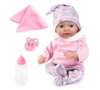 Bayer Design bambola reborn reale 38 cm, con coperta, ciuccio, biberon