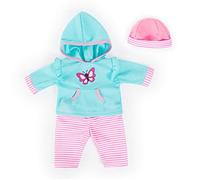 Bayer Design bambole 33-38cm, pantaloni, top e berretto, set, vestito con farfalla, Colore turchese, rosa, 83875AA