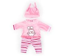 Bayer Design bambole 40-46cm, top, pantaloni e cappello a punta, set, vestito con coniglio, Colore rosa, a strisce, 84688AA