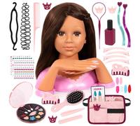 Bayer Design 90090AA Charlene Magic Nails testa per lo styling e il make-up con mani e unghie, trucco, accessori per capelli, adesivi, 30 cm