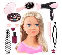 Bayer Design 90088BT Charlene Super Model Testa per Trucco e Acconciature, Accessori per Capelli, Trucchi e asciugacapelli con rumori e Vento, per Giochi creativi, dai 3 Anni