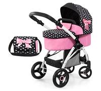 Bayer Design 17560AA Carrozzina per bambole City Max con borsa, altezza regolabile, ruote anteriori piroettanti, trasformabile in passeggino, cestino integrado