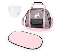 Bayer Design Design-69033AB 69033AB Borsa fasciatoio per Bambole, Pannolini, Jeans-Grigio, Rosa, Colore, Small