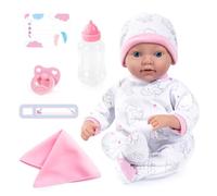 Bayer Design Design-93827AB 93827AB Bambola Reborn, Reale, neonata, Come Vere, Coperta, Ciuccio, biberon, Colore Bianco