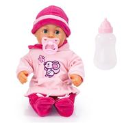 Bayer Design- First Words Baby, Bambola parlante 24 Suoni, 38cm, Colore Rosa, Topo, 93824BD