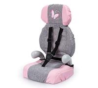 Bayer Design- Giocattolo, Seggiolino Auto, Accessori per Bambole con Cintura, Moderno, Colore Jean Gris, Rose avec Papillon, 67533AA