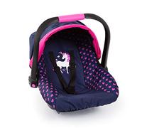 Bayer Design Giocattolo, seggiolino Auto Easy Go, Adatto per la Carrozzina per Bambola Neo Vario, Colore Blu Cuore e Motivo Unicorno, 67954AA