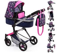Bayer Design- Neo Vario Carrozzina per Bambole, Colore Azzurro, Rosa, Giallo, Verde, 18417AA