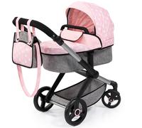 Bayer Design 17030AA Passeggino per bambole Xeo, carrozzina, manubrio regolabile in altezza e girevole, convertibile, borsa
