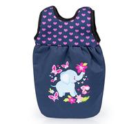 Bayer Design- Sacco a Pelo Fino a 43 cm, Accessori per Bambole, Morbido e Accogliente, Colore Blu con Elefante e Cuori, 62154AC