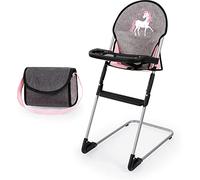 Bayer Design- Set di Accessori Borsa, Bambole, seggiolone, Colore Rosa/Grigio con Unicorno, 63233AD