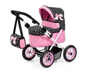 Bayer Design “Trendy”, carrozzina per bambole pieghevole con borsa | passeggino per bambini, carrozzina per bambole pieghevole con borsa, regolabile, ruote grandi