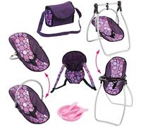 Bayer Design-63694AB seggiolino, Porta, Borsa, plastica stoviglie, Accessori Bambole, Colore Viola, 63694AB