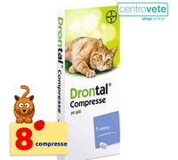 Bayer DRON-TAL 8 compresse Gatto →Combatte parassiti intestinali Gatti Vermifugo
