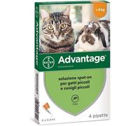 Bayers Advantage Spot On 40 Gatti e Conigli 4 Fiale da 4 Ml