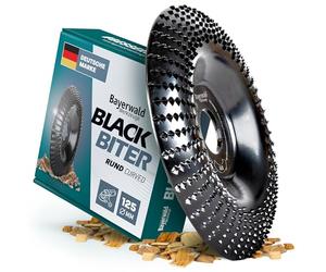 Bayerwald"Black Biter" curved/rotondo - Disco per raspa - Ø 125 mm x 22,2 mm | levigatura rapida e grossa di legno e materiali in legno | per smerigliatrice angolare