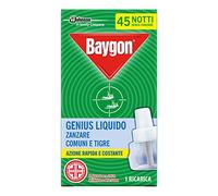 Baygon Elettrico Antizanzare Comuni e Tigre, Inodore, Confezione da 10 diffusore ed una ricarica da 45 notti