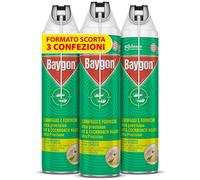 Baygon Spray con Cannuccia, per Scarafaggi e Formiche, 3 Bombole da 400ml