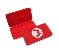 BAYINBROOK Custodia per Carte da Gioco per Nintendo Switch, Antiurto Silicone Switch Porta Carte da Gioco, Game Card Case Grande Capacità per 24 NS 24 TF Carte (Rosso Mario M)