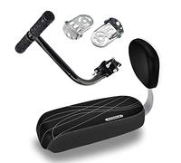 BAYINBROOK Seggiolino Bici Posteriore con Schienale Cuscino Portapacchi Bicicletta per Bambini Morbida Cuscino Posteriore Pieghevole Poggiapiedi e Bracciolo Set Accessori per Bicicletta