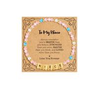 BAYLAY Braccialetto con perline motivazionali per la famiglia, regalo per nipote/figlia/mamma/sorella/moglie/nipote/zia/amica/nana/igi, festa della mamma, compleanno, 6+2, Nessuna pietra preziosa