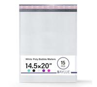 Baylue Buste a bolle d'aria extra large in polietilene, 36,8 x 50,8 cm - 14,25 x 19 cm, buste imbottite autosigillanti, impermeabili e resistenti agli strappi, per piccole imprese, confezione da 15