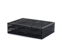 BAYORE Organizzatore da scrivania in rete metallica Supporto per monitor con 2 cassetti portaoggetti Organizer da scrivania Forniture per ufficio per PC Notebook