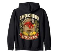 Bayou Country Weekend Bollire Crawfish Feast Graphic Pot Bollito Felpa con Cappuccio