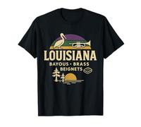 Bayous Ottone Beignets Camicia Louisiana Musica Natura Cibo Maglietta
