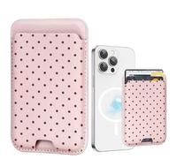 BayPastel X Custodia a portafoglio magnetica per iPhone 17/Air/16/16e/15/14/13/12 Pro/Max/Plus/Mini, custodia magnetica per telefono, design carino, per 3 carte, rosa a pois
