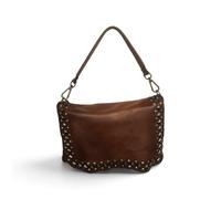 Bayside Raw & Wild Suede Clutch in Pelle con Borchie Metalliche Brunite