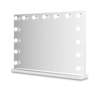 Bayt specchio trucco con luci, specchio da tavolo Hollywood 58x46cm, bianco | Specchiera make up da appoggio con 15 lampadine LED dimmerabili, 3 temperature di colore e comandi touch