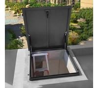 BAYTEWJX Botola per Tetto in Acciaio Lega di Alluminio Grande Finestra da Tetto e Lucernario Botola di Accesso al Tetto per Residenziale Serra Tetto.(ID85x85cm)