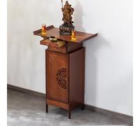 BAYTEWJX Mensola da Altare Buddista in Stile Cinese,Statua di Buddha in Bambù Stand,con Cassetti e Vassoio Estraibile,per Templi.(66.1x40x100cm)