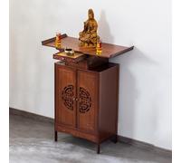 BAYTEWJX Mensola da Altare Buddista in Stile Cinese,Statua di Buddha in Bambù Stand,con Cassetti e Vassoio Estraibile,per Templi.(80.1x40x100cm)