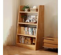 BAYTEWJX Scaffale per Libri a Pavimento Espositore per Libri a 3/4 Livelli Scaffale Archiviazione per Soggiorno Cucina Sala Studio Ufficio.(Dark Original wood,80x30x120cm)