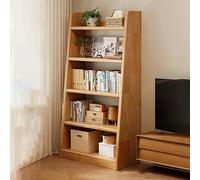 BAYTEWJX Scaffale per Libri a Pavimento Espositore per Libri a 3/4 Livelli Scaffale Archiviazione per Soggiorno Cucina Sala Studio Ufficio.(Dark Original wood,80x30x160cm)