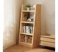 BAYTEWJX Scaffale per Libri a Pavimento Espositore per Libri a 3/4 Livelli Scaffale Archiviazione per Soggiorno Cucina Sala Studio Ufficio.(Original wood,40x30x120cm)