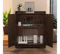 BAYTEWJX Scatola di Immagazzinaggio del Router Mobiletto Portaoggetti per Router Wi-Fi con Ante e Ripiani per Camera Soggiorno e Uffici.(70x75x20cm)