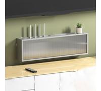 BAYTEWJX Scatola Router WiFi Parete,Scatola di Immagazzinaggio del Router,con Scheda PC,per Camere da Letto Soggiorni Uffici e Case.(Gray,70.3x10x20cm)