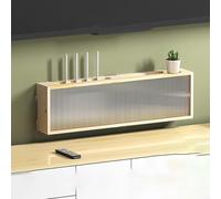 BAYTEWJX Scatola Router WiFi Parete,Scatola di Immagazzinaggio del Router,con Scheda PC,per Camere da Letto Soggiorni Uffici e Case.(Wood color,70.3x10x20cm)