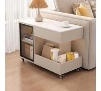 BAYTEWJX Side Glass Coffee Table Rectangular Sofa Side Table Modern End Table Side Table with Storage Space Easy Assembly Accent End Table with Drawer for Bedroom Small Spaces Home Office.
