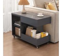 BAYTEWJX Side Glass Coffee Table Rectangular Sofa Side Table Modern End Table Side Table with Storage Space Easy Assembly Accent End Table with Drawer for Bedroom Small Spaces Home Office.