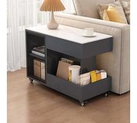 BAYTEWJX Side Glass Coffee Table Rectangular Sofa Side Table Modern End Table Side Table with Storage Space Easy Assembly Accent End Table with Drawer for Bedroom Small Spaces Home Office.