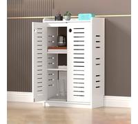 BAYTEWJX WiFi Scatola di Immagazzinaggio del Router Mobiletto Portaoggetti per Router Wi-Fi con Anta e Ripiani per Soggiorno e Ufficio.(White,50.1x25x80cm)