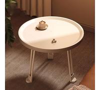 BAYTEWJX Wooden Round Coffee Table Small Secorative Side Table Round Wooden End Table Sofa Side Table with Wrought Iron Legs Easy to Assemble for Small Space Home Office Bedroom Home.