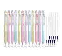 BAYTORY 22 penne gel cancellabili a punta fine e ricariche, penna a inchiostro blu retrattile da 0,5 mm, scrittura liscia, comode da usare per cruciverba (multicolore e 10 ricariche di inchiostro blu)