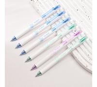 BAYTORY 6 penne cancellabili a punta fine blu, 0,5 mm, inchiostro gel con gomma, per scuola e ufficio, scrittura fluida, cruciverba (inchiostro blu)