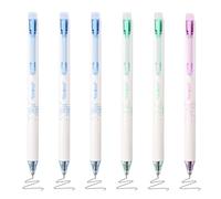 BAYTORY 6 penne cancellabili a punta fine nera, 0,5 mm, inchiostro gel con gomma, per scuola e ufficio, scrittura fluida, cruciverba (inchiostro nero)